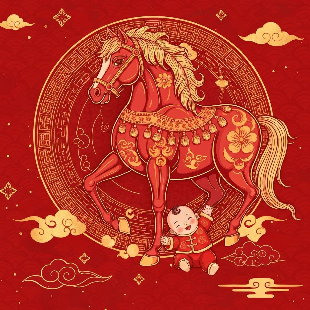 马年宝宝吉祥图